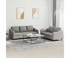 Sofa Sofos komplektas su pagalvėlėmis, 2 dalių, taupe, audinys