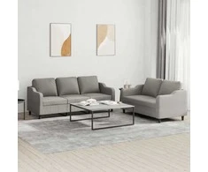 Sofa Sofos komplektas su pagalvėlėmis, 2 dalių, taupe, audinys