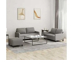 Sofa Sofos komplektas su pagalvėlėmis, 3 dalių, taupe, audinys