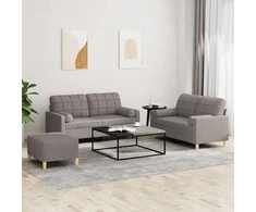 Sofa Sofos komplektas su pagalvėmis, 3 dalių, taupe, audinys