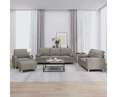 Sofa Sofos komplektas su pagalvėmis, 4 dalių, taupe, audinys