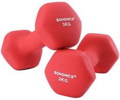 Songmics 2 hanteliai, raudonos spalvos
