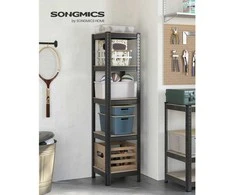 Songmics 5 lentynos pilkai juodos spalvos