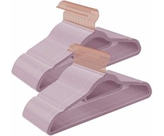 Songmics 50 aksominių drabužių pakabų rinkinys, minkštos violetinės spalvos