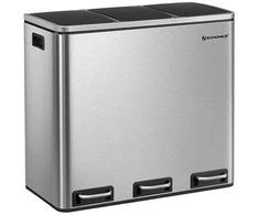 Songmics 54 litrų talpos šiukšliadėžė (3 x 18 l)