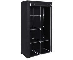 Songmics Audinys drabužių spinta 170 x 88 cm juoda