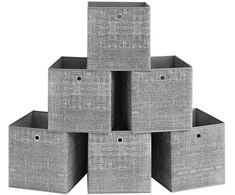 Songmics Aufbewahrungsbox 33cm 6er-Set grau meliert
