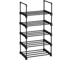Songmics Batų lentyna su 5 lygiais, juoda