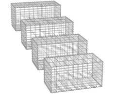 Songmics Gabionų krepšiai 100 x 30 x 30 cm, 4 vnt., sidabriniai