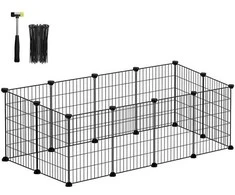 Songmics Pasidaryk pats metalinis aptvaras mažiems gyvūnams 123 x 63 x 41 cm juodas