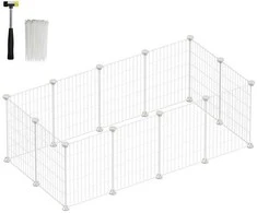 Songmics Pasidaryk pats metalinis aptvaras mažiems gyvūnams 123 x 63 x 41 cm, baltas