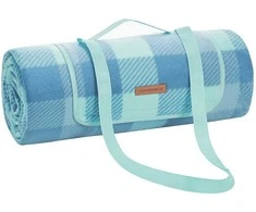 Songmics Picknickdecke 200 x 200 cm wasserdicht grün-blau