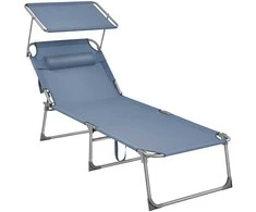 Songmics Sonnenliege 71 x 200 x 38 cm blau