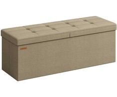 Songmics Suoliukas su daiktadėže 38 x 110 x 38 cm kupranugario rudos spalvos