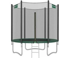 Songmics Trampolin Ø 183 cm mit Netz für Garten dunkelgrün