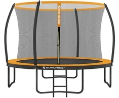 Songmics Trampolin Ø 305 cm juodas-oranžinis