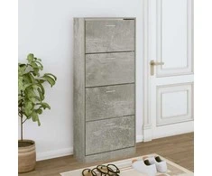 Spintelė batams, betono pilka, 63x24x147cm, apdirbta mediena