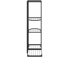 Stovas augalams, 4 lentynos, juodas, 43x22x76cm, metalas