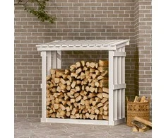 Stovas malkoms, baltas, 108x64,5x109cm, pušies medienos masyvas