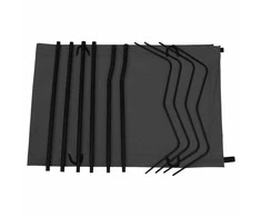 Stovyklavimo gultas, juodas, 180x60x19cm, audinys ir plienas