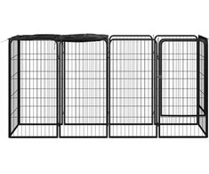 Šunų aptvaras, 10 segmentų, juodas, 50x100cm, plienas