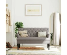 Suoliukas su atlošu, taupe spalvos, 120x62x75,5cm, audinys