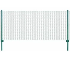 Tinklinė tvora iš vielos su stulpais, žalios sp., 25x0,5 m