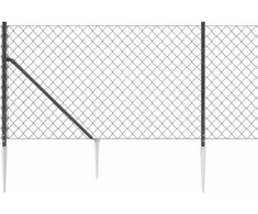 Tinklinė tvora su smaigais, antracito spalvos, 1,1x25m