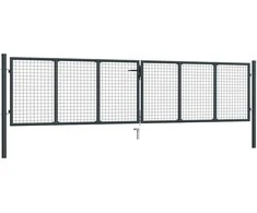 Tinkliniai sodo vartai, pilki, 400x125cm, galvanizuotas plienas