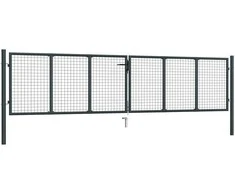 Tinkliniai sodo vartai, pilki, 400x150cm, galvanizuotas plienas