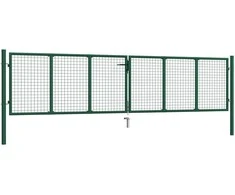 Tinkliniai sodo vartai, žalios spalvos, 390x100cm, plienas