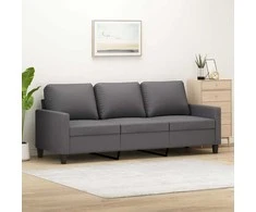 Trivietė sofa, pilkos spalvos, 180cm, dirbtinė oda