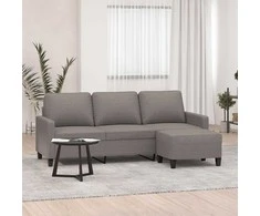 Trivietė sofa su pakoja, taupe spalvos, 180cm, audinys