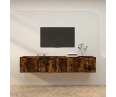 TV staliukas Sieninės TV spintelės, 2vnt., dūminio ąžuolo, 100x34,5x40cm