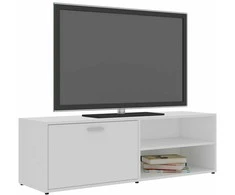 TV staliukas Televizoriaus spintelė, balta, 120x34x37cm, apdirbta mediena