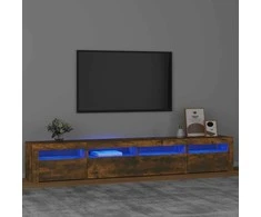 TV staliukas Televizoriaus spintelė su LED, dūminio ąžuolo, 240x35x40cm