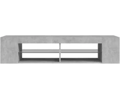 TV staliukas Televizoriaus spintelė su LED, betono pilka, 135x39x30cm