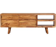 TV staliukas TV spintelė, akac. med. su išdrožin. durel., 117x30x40cm
