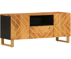 TV staliukas TV spintelė, ruda ir juoda, 105x33,5x46cm, mango masyvas