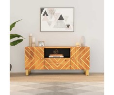 TV staliukas TV spintelė, ruda ir juoda, 105x33,5x46cm, mango masyvas