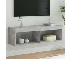 TV staliukas TV spintelė su LED lemputėmis, betono pilka, 100x30x30cm