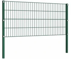 Tvoros segmentai su stulpais, žalios sp., 6,8x0,8m, geležis