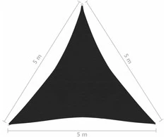 Uždanga nuo saulės, juodos spalvos, 5x5x5m, HDPE, 160g/m²