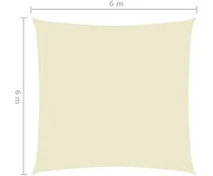 Uždanga nuo saulės, kreminė, 6x6m, oksfordo audinys, kvadratinė