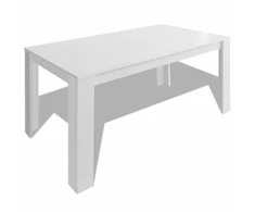 Valgomojo stalas, 140 x 80 x 75 cm, baltas