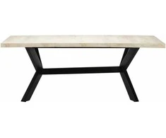 Valgomojo stalas, baltas, 200x100x75 cm, mango med. masyvas
