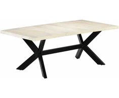 Valgomojo stalas, baltas, 200x100x75 cm, mango med. masyvas