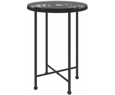 Valgomojo stalas, juodas, 55cm, grūdintas stiklas ir plienas