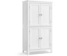 Vasagle Badezimmerschrank mit 4 Türen klassikweiß