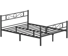 Lova Songmics Vasagle Juodos spalvos metalinis viengulės lovos rėmas